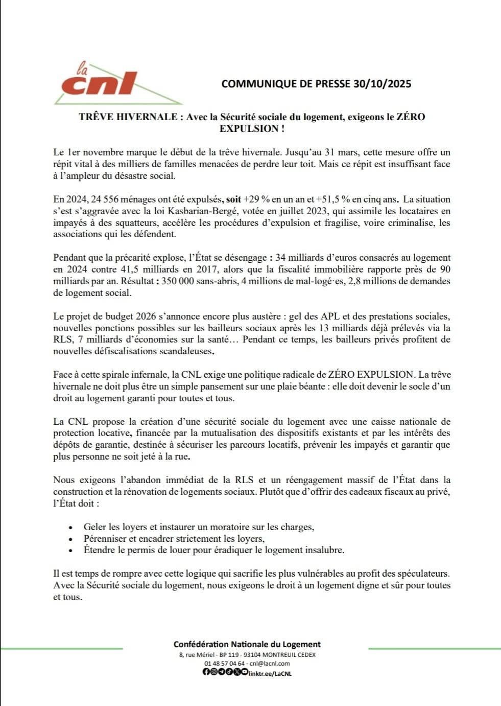 Contre les expulsions 2025