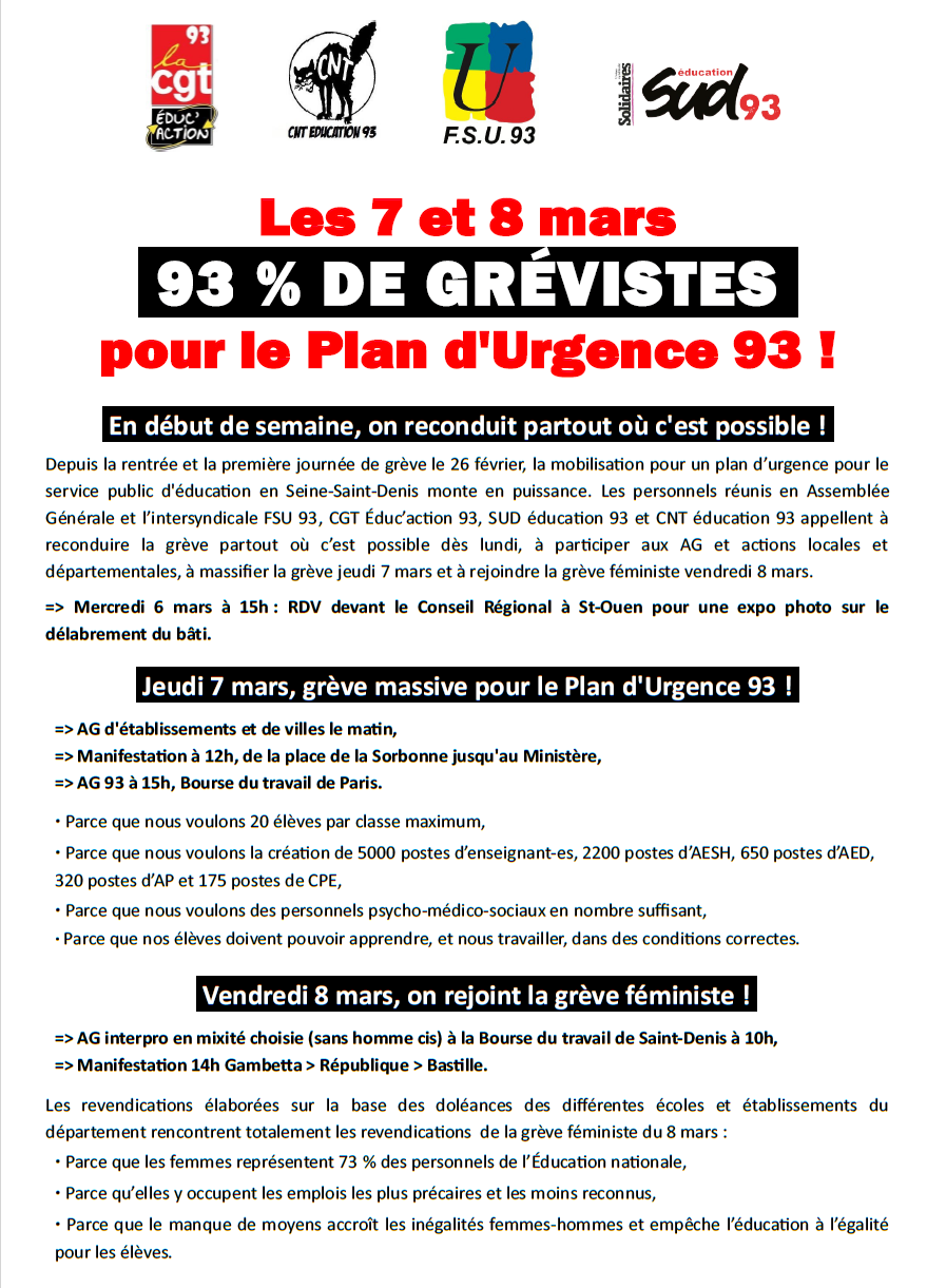 Greve les 7 et 8 mars